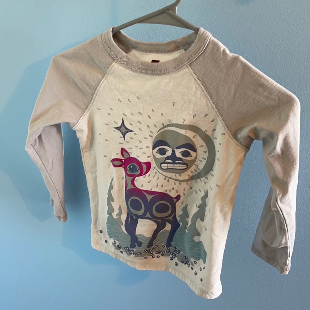 Tea collection jersey t-shirt w fall/winter print